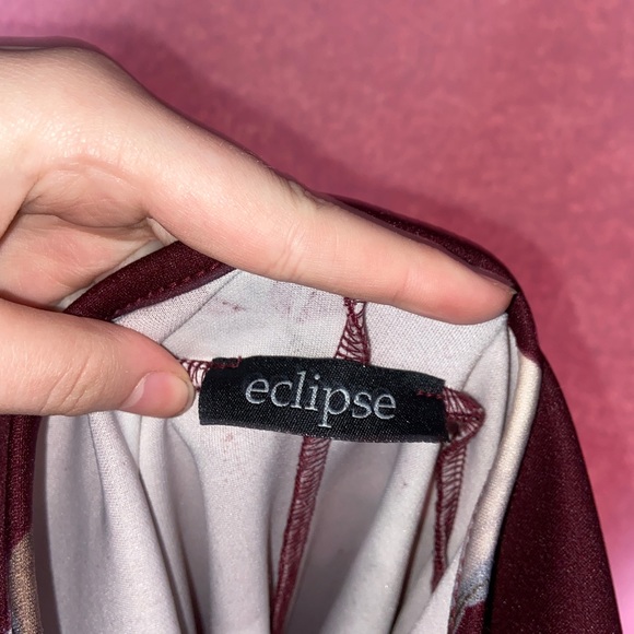 Eclipse burgundy flower summer dress - Picture 5 of 6